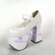 Lolita shoes thick sole high heel girl shoes style 9627A white