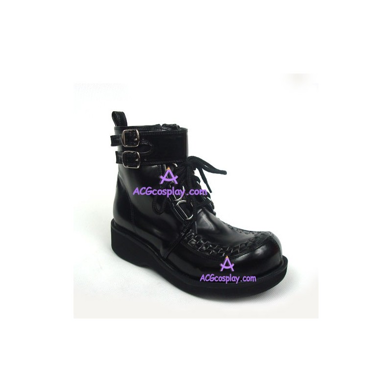 Punk lolita shoes man shoes style 9710F black