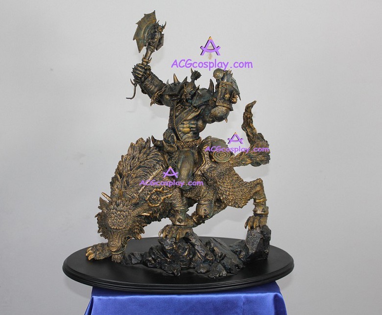 Wow World Of Warcraft Blizzard Resin Figure Orcish Wolf Rider - 